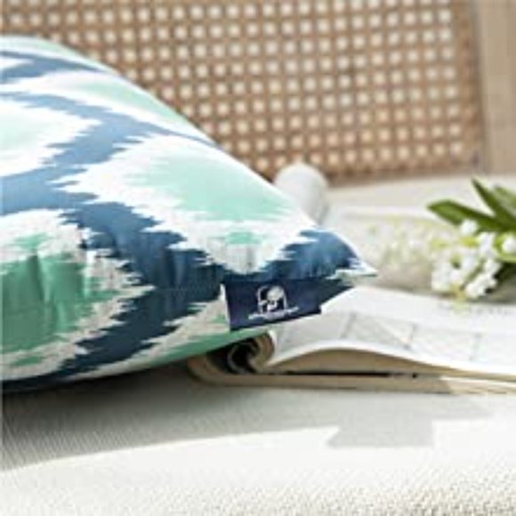 Four Decorative Throw Pillow Cushion Cover, Cyan - Picture 14 of 16